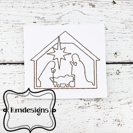 Christmas Nativity scene Birth Jesus ITH Embroidery design file
