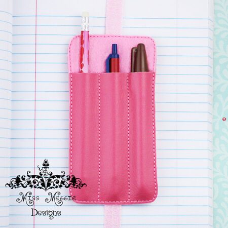 Planner/book/School 3 pen/pencil pocket holder ITH Embroidery fi
