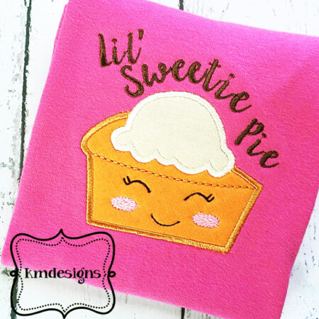 Lil Sweetie Pie Pumpkin Pie Applique Design ITH Embroidery Desig