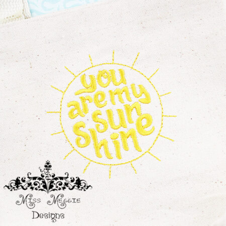 You are my Sunshine ITH Redwork Font embroidery design file